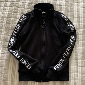 Fendi Logo Stripe Sleeve Track Jacket